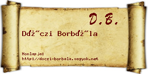 Dóczi Borbála névjegykártya